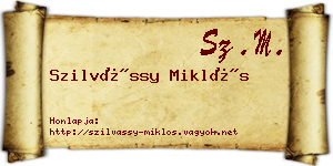 Szilvássy Miklós névjegykártya