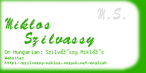 miklos szilvassy business card